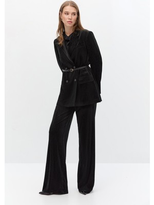 SHN Simli Kadife Blazer Takım