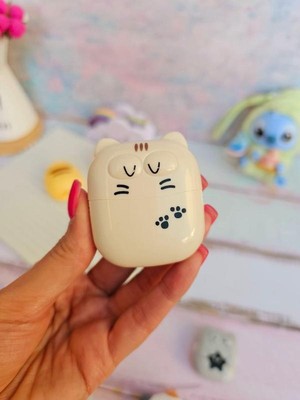 Limmy Sevimli Kedi Silgi Rulo Silgi, Toz Hazneli Silgi - Krem (Bej)