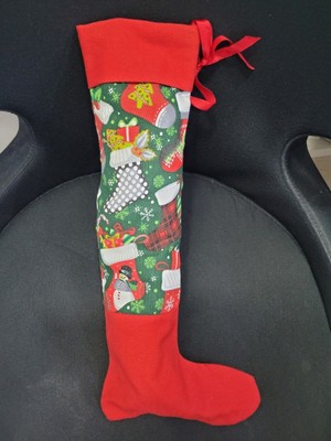 Kırmızı 40X17CM Noel Yılbaşı Kumaş Asma Çorap Doldurulabilir Hediyelik