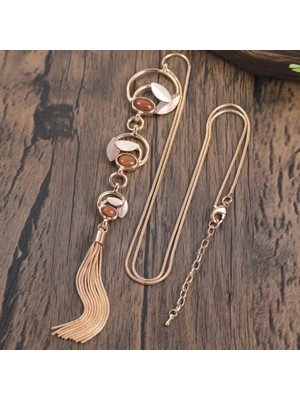 Es Dekor Haki Moda Bohem Basit Geometrik Zincir Püskül Kolye Kadın Aksesuar