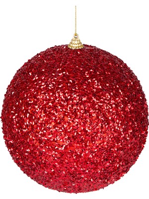Kırmızı Yılbaşı Topu, 15 Cm, Sevinç ve Şıklık Katın