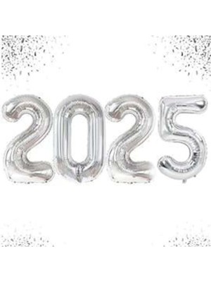 Parlak Gümüş Rakam Folyo Balon 90 Cm, Çok Renkli, Kutlama ve Partiler Için Idealdir