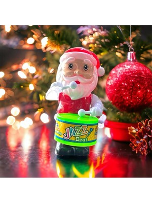 Kırmızı Noel Baba Davul Çalan Sevimli Oyuncak Hediye Alternatifi