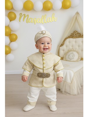 Sitilin Erkek Bebek Kaftanlı Lüks Özel Gün ve Mevlütlük Hastane Çıkışı Mevlit Seti STL7099