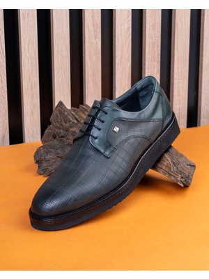 Italyan Stil Iç Dış Deri Erkek Ayakkabı Yeşil T10457