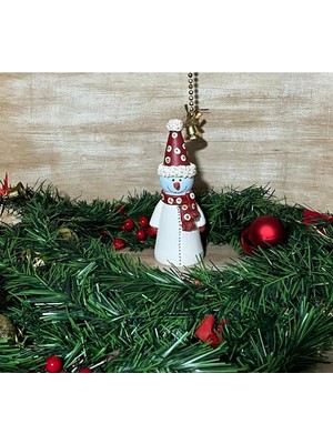 El Yapımı Yılbaşı Temalı Beyaz Kardan Adam Biblosu, Dekorasyon Için Şık ve Sevimli Tasarım