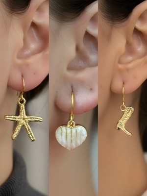 NKT Collection Trend Sembol Figürlü 3’lü Kadın Küpe Set