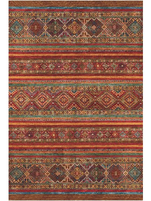 Kilim Home Mars 2034 Renkli Klasik Desenli Yıkanabilir Kaymaz Salon Halısı Koridor ve Mutfak Halısı