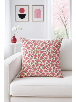 Premier Home Duck Güllü Kırlent Kılıfı Kırmızı V1 40X40