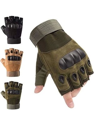 Landview 511 Model Taktik Combat Motosiklet Operasyon Outdoor Sport Korumalı Yarım Parmaksız Eldiven