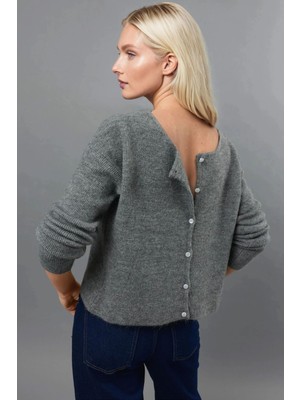 Hiccup Kadın Ultra Soft Bisiklet Yaka Düğmeli Çift Kullanımlı Triko Hırka Deve Kahvesi