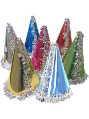 50 Adet Renkli Karton Yılbaşı ve Doğum Günü Şapkası Seti