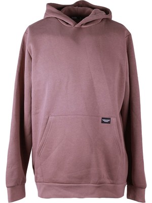 Trender Kapüşonlu Kanguru Cep 3 Iplik Şardonlu Açık Kahverengi Erkek Sweatshirt 5281