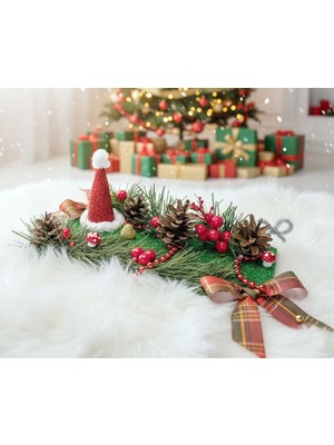 Yeşil Yılbaşı Süsü ve Masa Dekorasyon Seti, Şık ve Canlı Tasarım