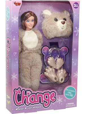 Scntoys Kutulu Aksesuarlı Hayvan Kostümlü Bebek Ayı - Oyuncak Peluş Ayı Gibi Bebek
