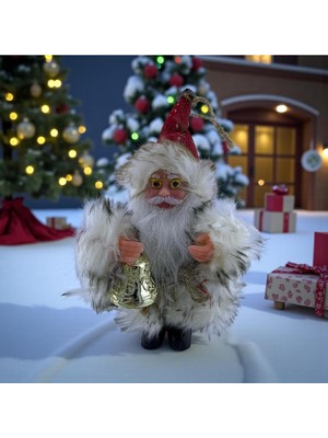 El Yapımı 19 cm Noel Baba Asılabilir Dekoratif Süs, Masa Üstü Yılbaşı Dekoru