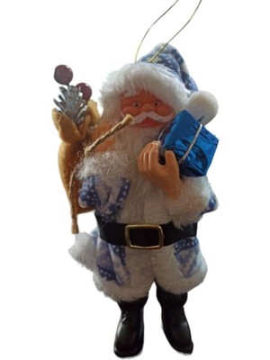 Renkli Noel Baba Maskotu, 20 Cm, Eğlenceli Yılbaşı Dekoru