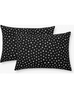 Stella Flavo Desenli Pamuklu Yıldız Desen Yastık Kılıfı 2 Adet 50 x 70CM