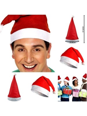 10 Adet Kırmızı Yılbaşı Noel Keçe Şapka, Eğlenceli ve Renkli Hediye Seti