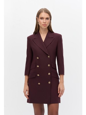 SHN Kruvaze Mini Blazer Elbise