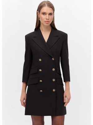 SHN Kruvaze Mini Blazer Elbise