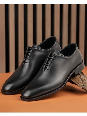 Italyan Stil Iç Dış Naturel Deri Erkek Ayakkabı Siyah T14613