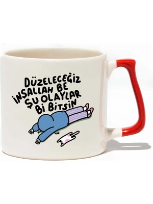 baskigo.com Baskıgo Düzeleceğiz Inşallah Be Şu Olaylar Bi Bitsin Lüks Kupa - Hediye Seramik Kupa