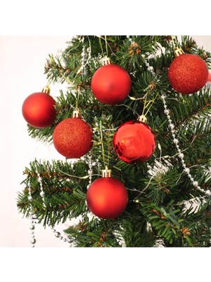 Kırmızı 5cm Yılbaşı Ağacı Süsü, 10'lu Set, Sevimli ve Şık Yılbaşı Dekoru