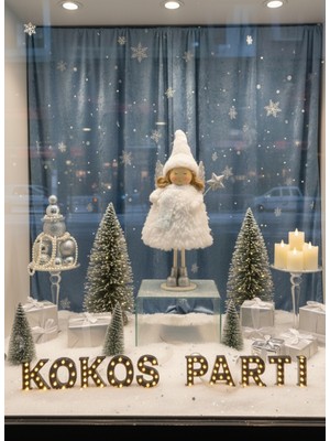 Yılbaşı ve Bebek Odası Için Gümüş Kanatlı Melek Dekor Biblo, 20 cm