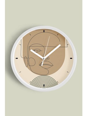 JHAAR Soyut - Bohem Modern Duvar Saati - 42CM - Önü Camlı Siyah Kasa - Sessiz Mekanizma