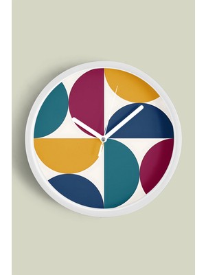 JHAAR Soyut Tasarım Modern Duvar Saati - 42CM - Önü Camlı Siyah Kasa - Sessiz Mekanizma