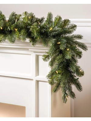 Yeşil Yılbaşı Çam Dalı Garland, Şömine ve Masa Dekorasyonu, 270 cm