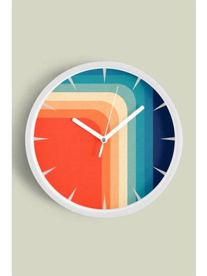 JHAAR Soyut Tasarım Modern Duvar Saati - 30CM - Önü Camlı Beyaz Kasa - Sessiz Mekanizma