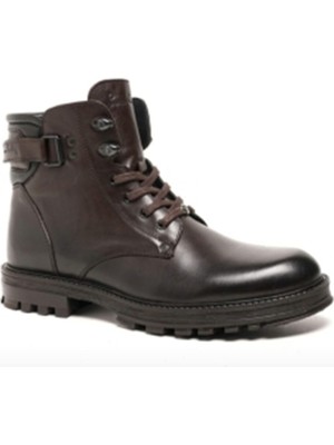 Pierre Cardin 77648 Kahverenği Kışlık Bağcıklı Fermuarlı Deri Erkek Bot