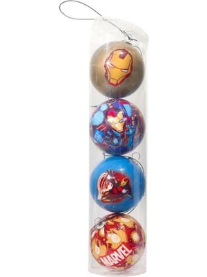 4'lü Çok Renkli Avengers Iron Man Yılbaşı Ağaç Süsü Seti
