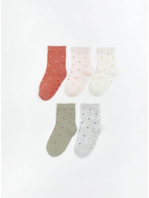 LC Waikiki Baskılı Kız Bebek Soket Çorap 5'li  (W5)