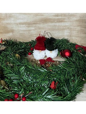 Kardeş Kardan Adamlar 2'li Yılbaşı Ağacı Süsü, Kırmızı Renkli, Sevimli ve Şık Dekorasyon