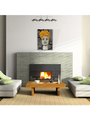 İşsevenler Aura Sarı Siyah Canvas Tablo (50x70)