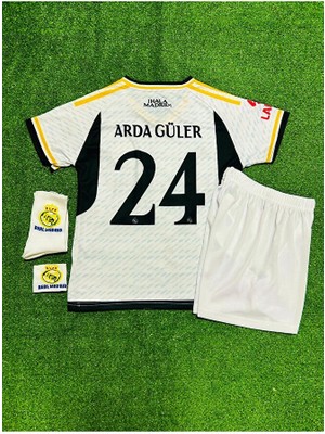 Maharet R.e.a.l M.a.d.r.i.d 2023--24 Sezon Iç Saha A.r.d.a G.ü.l.e.r Çocuk Forması 4'lü Set (Armalı)