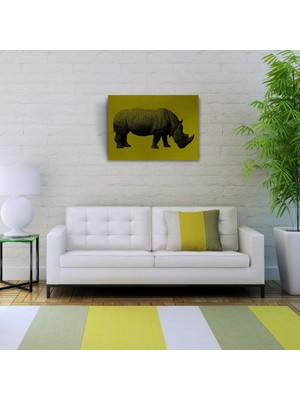 İşsevenler Gergedan , Hipopotam Soyut Çalışma Kanvas Tablo 50 x 70