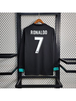 Maharet R. Madridd 2017-18 Kiev Şampiyonlar Ligi Finali Cristiano Ronaldo Forması (Siyah-Uzun-Kol)