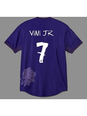Maharet Vinicius Jr. 2023-24 Sezon Real Madrid Mor Güllü Özel Tasarımlı Yetişkin Forması