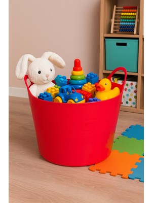 GBMOTİON Neon Pembe,  20 Litre, Temizli Kovası, Esneyebilen Oyuncak ve Çamaşır Sepeti - Esnek Plastik Kova