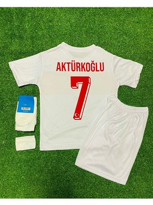 Maharet Türkiye Euro 2024 Kerem Aktürkoğlu Iç Saha Çocuk Forması 4'lü Seti (White)