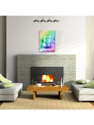 İşsevenler Gökkuşağı Gemi Canvas Tablo (50x70)
