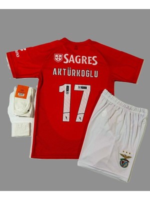Maharet Kerem Aktürkoğlu Benfica 2024-25 Yeni Sezonu Iç Saha Çocuk Forması 4'lü Set