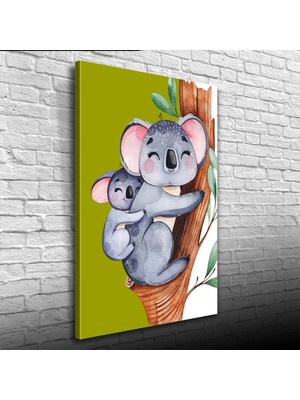 İşsevenler Haki ve Gri Tonlarda Okaliptus Ağacın Kuala Kanvas Tablo 50 x 70