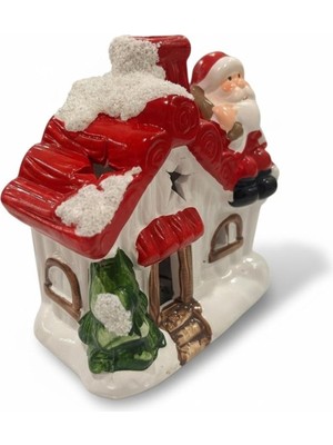 Yılbaşı Işıltılı Seramik Biblo, Kırmızı Dekor Eviniz Için Mükemmel Detay