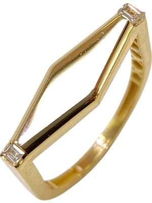 Genel Baget Taşlı Yüzük 14 Ayar Altın Hd Videolu