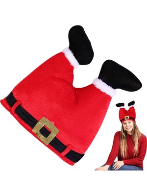 Çok Renkli Yılbaşı Şapkası ve Noel Baba Pantalonu Seti